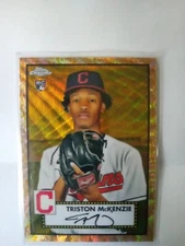 Triston McKenzie 2021 Topps Platinum GOLD WAVE Refractor RC#8 SSP 14/50