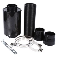 Universal Car 3" Carbon Fibre Cold Air Filter Intake Induction Pipe Hose Kit