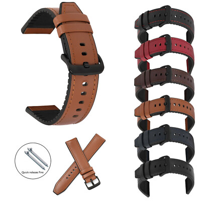 Quick Release Generic Silicone Leather Watch Band 20mm 22mm Watch Strap Bracelet