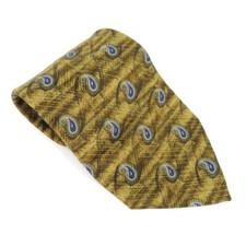 Robert Talbott Studio Men's Silk Necktie Made In The USA Gold Olive Blue Unique