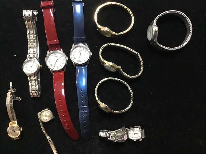 Vintage TIMEX Ladies Watch Lot of 11 For Parts, Repair or Wearable As Is