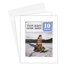 Golden State Art, Pack of 10, 11x14 White Picture Mat Full Set - Fit 8.5x11 P...