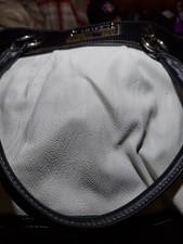 Chaps Ralph Lauren Faux Leather Black White Shoulder Handbag Purse