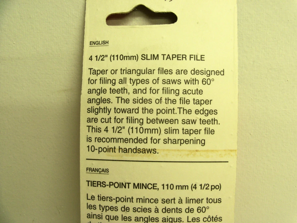 Triângulo de arquivo cônico fino Nicholson 4 1/2" nº 21890 Black Diamond Cooper EUA - Imagem 4 de 4