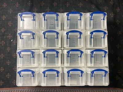 Plastic Storage Craft Cabinet Really Useful Small Organizer 16 Bins Clear New