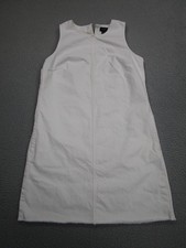 J. Crew jumper Dress Womens 6 White Overall Denim Cottagecore Coastal Clean