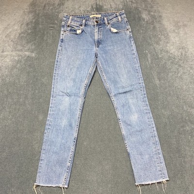 Levi's 721 Vintage High Rise Skinny Jeans Womens 27 27x30 Blue Denim Frayed Hem