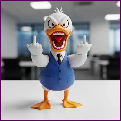 Funny Middle Finger Angry Animal Statue Office Desktop Ornament Home Decor