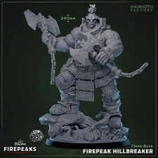 Armored Fire Giant Miniature Firepeak Hillbreaker War Champion 3D Printed Resin