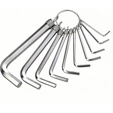 Professional Metric Hex Key Set 10-Piece Chrome Vanadium Steel Rust Resistant