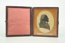 Antique 19th C. Dutch Silhouette Engraving H.J. Colmschate 1/6th Plate Case