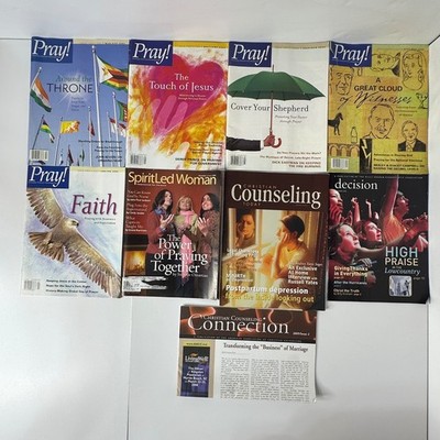 Lot 9 Mixed Christian Magazines Pray SpiritLed Woman Counseling Decision 04-06