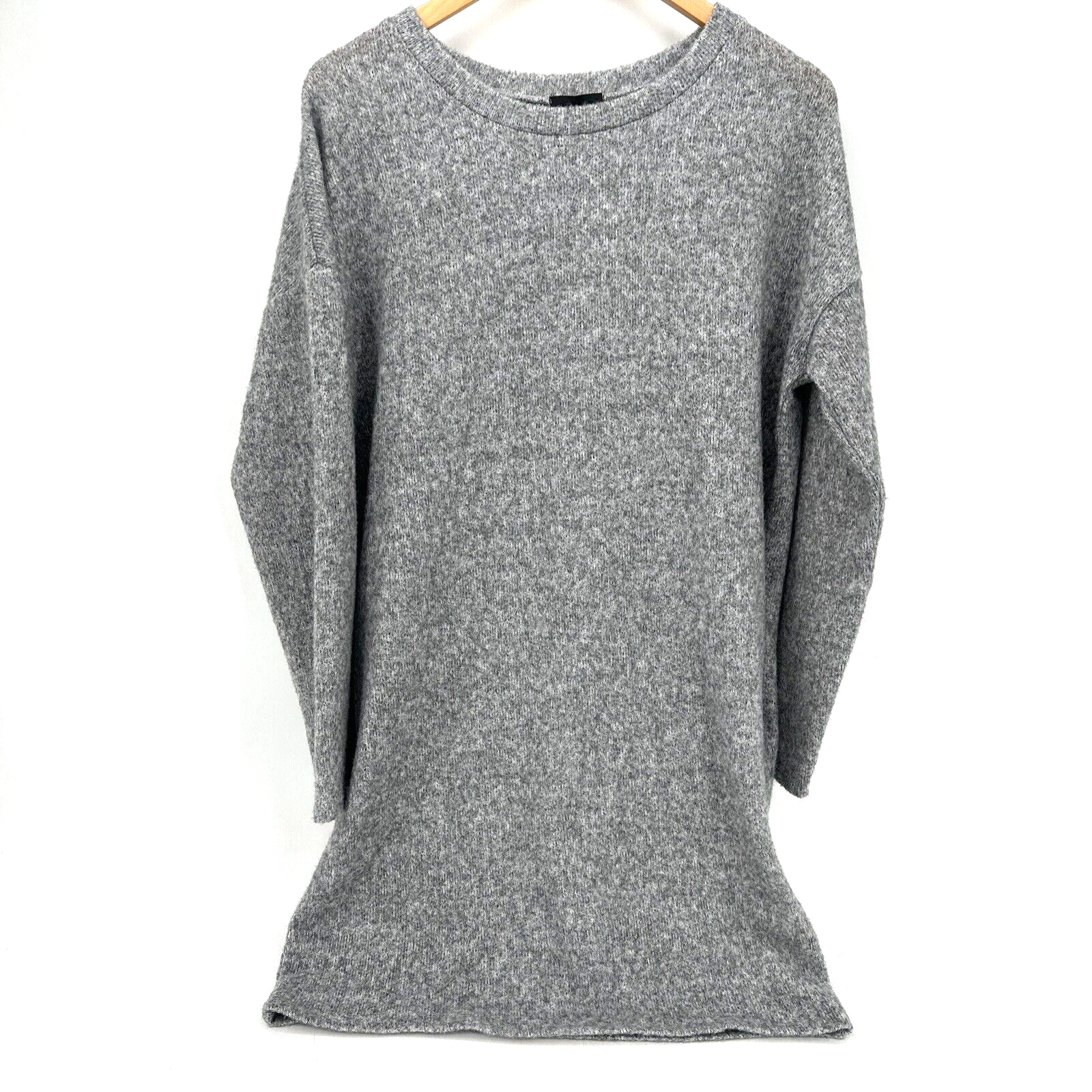 Lumiere Sweater Dress Womens Medium Gray Knit Long Sleeve with Pockets