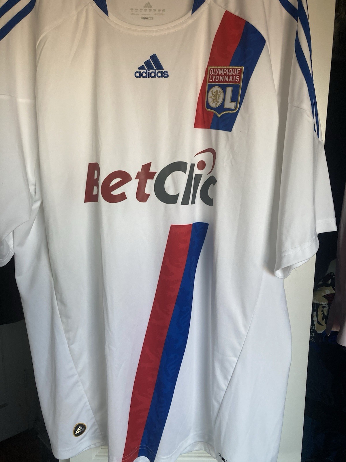 Vintage 2010 60 year anniversary Olympic Lyon jersey Adidas. Size XL.