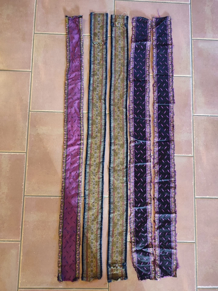  5X PASSEMENTERIE ANCIENNE Soie Velours Style NAPOLÉON III / Art Nouveau Galon  - Photo 3/4