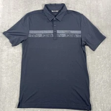 Travis Mathew Mens Medium Dark Gray Golf Polo Shirt Canadian Maple Leaf