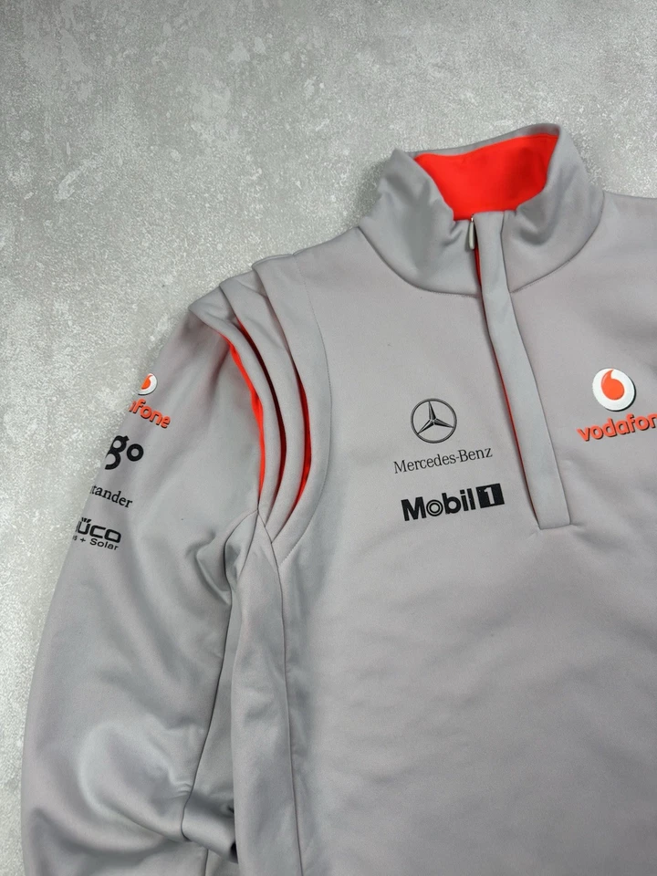 Vodafone Mercedes-Benz 1/3 Zip Pullover McLaren Mobil 1 Racing Fleece Jacket - Image 4 of 4