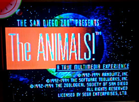 TESTED San Diego Zoo SEGA CD Disc THE ANIMALS! Edutainment  in Blue Case WORKS!