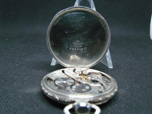 ANTICO OROLOGIO DA TASCA 12s South Bend 411 17j CASSA ADAMS QUADRANTE ELEGANTE! redo25 - Foto 3 di 4