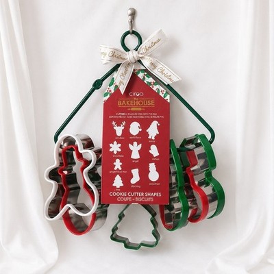 Ciroa Christmas Cookie Cutter Set 10pc Stainless Steel Holiday Baking Shapes