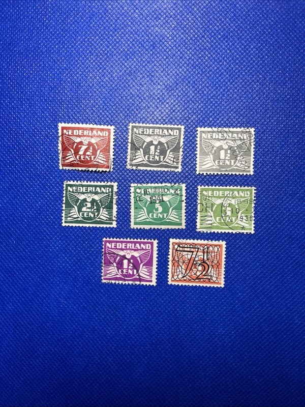 8 Nederland Stamps , Used Hinges Removed , 1929