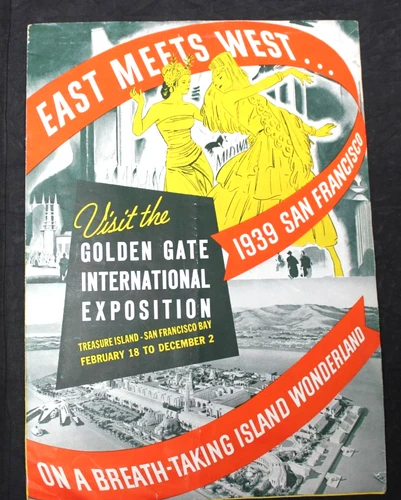 VTG. 1939 CHICAGO & NORTHWESTERN LINE GOLDEN GATE EXPOSITION TRI-FOLD BROCHURE