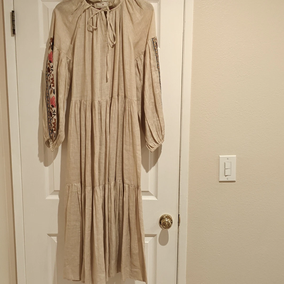 white linen button dress Milio Milano Italian Linen Button-Down Midi Dress