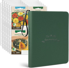 Zippered Seed Storage Organizer Binder with Handle, Gardening Seed Saving Kit, H