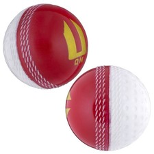 Pack of 2. Reverse Swing Cricket Training Ball. Half Red Half White. Adult