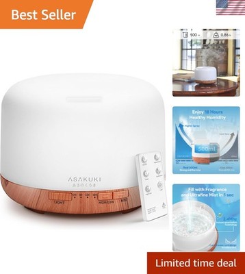 Multi-Functional 500ML Essential Oil Diffuser - Elegant Humidifier for Home Use