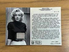 Marilyn Monroe Hair Strand Lock Relic Collectible Norma Jeane Hollywood Actress
