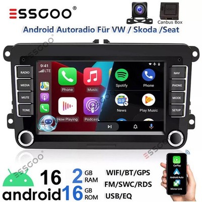 7'' Android 16 Carplay Autoradio GPS Navi Für VW GOLF 5 6 EOS Touran Tiguan Polo