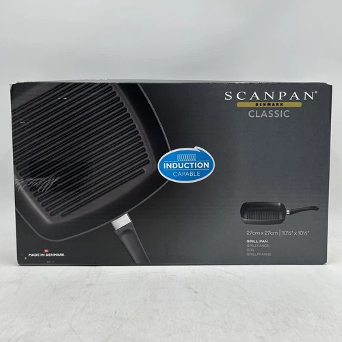 Scanpan Classic Induction 10 1/2 Inch Nonstick Square Grill Pan, Dishwasher Safe
