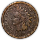 1867 Indian Head Cent Fine F Coin, Corrosion #25322