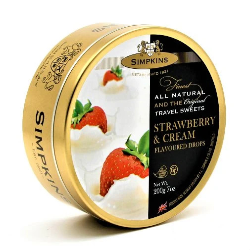 Simpkins Strawberry & Cream Drops Travel Tin 200g RETRO SWEETS