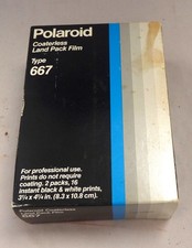 Vintage 1980s Polaroid Type 667 Coaterless Land Pack Film Expired 2 pack