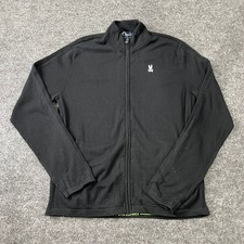 PSYCHO BUNNY Saratoga Zip Mock Neck Sweater Men's Size M Black