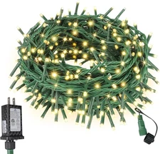 66FT 200 LED Christmas Mini Lights 200LED, Warm White Glass Green Wire 