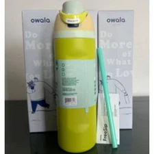 Owala FreeSip Insulated Stainless Steel Water Bottle Straw 24OZ Lemon Yellow
