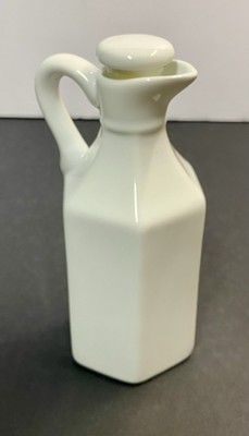 Vtg Xcell Decorative Milk Glass Pitcher Stopper Cruet Dressing Bottle Vase 5.75 