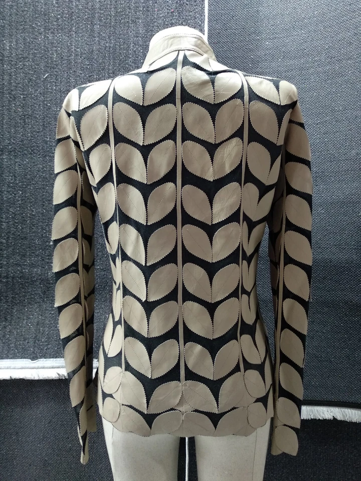 Chaqueta de cuero para mujer con hojas para mujer Chaqueta de cuero para mujer Todas las tallas Foto 3 de 4
