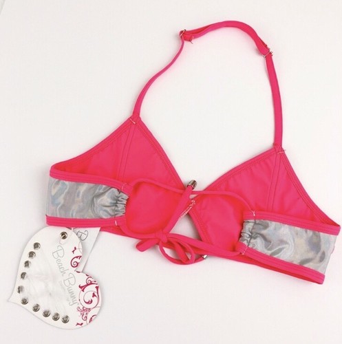 NWT Beach Bunny Blade Runner Holographic Silver Coral Bikini Top XS Bottom S Set - Picture 5 of 8