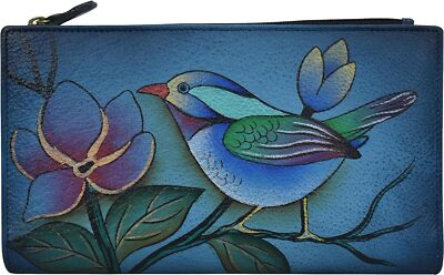 Anna by Anuschka Women Hand Painted Leather One Size, Lonesome Bird Denim 