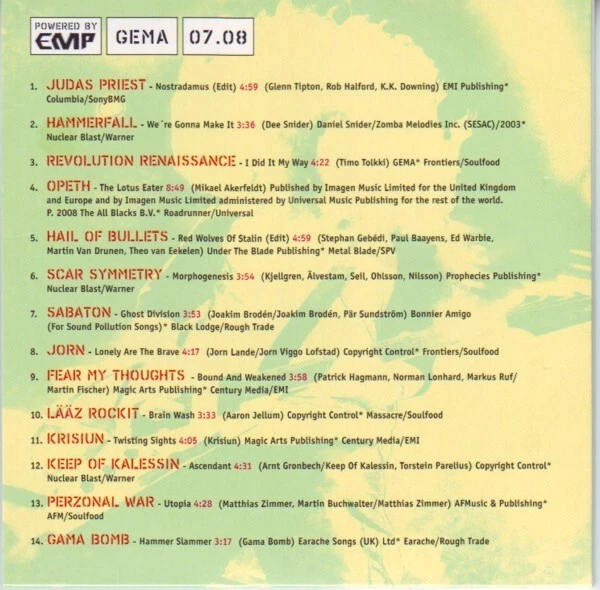 Dynamit Vol. 61 - Various - 14 Songs / CD 2008 EX Foto 2 de 2