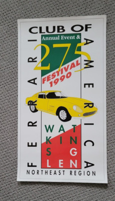 FERRARI FCA Annual Meet 275GTB 275GTB/4 Event Poster 16x30 Watkins Glen MINT