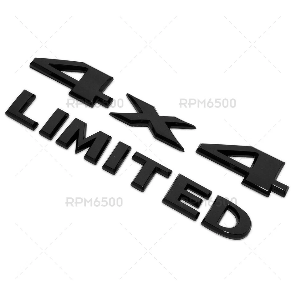 For Jeep Gloss Black 4X4 Limited Liftgate Emblem Nameplate Badge Mopar Sport Foto 2 de 4