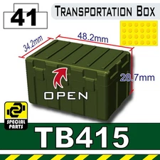 Tank Green TB415 Army Transportation Box compatible w/toy brick minifig