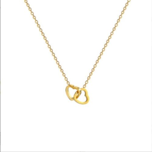 Gold Broken Heart Best Friend Lover Couple Link Love Friendship Necklace Gift