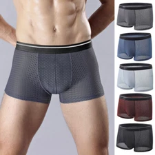Men's Underwear Ice Silk Boxer Shorts Sports Panties Breathable U Convex Pouch