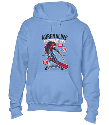 ADRENALIN EXTREM SKI KAPUZENPULLOVER SKIZZENPULLOVER DESIGN COOL URLAUBSKLEIDUNG GESCHENK TOP